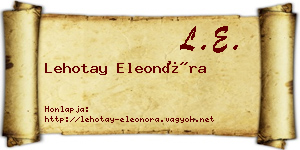 Lehotay Eleonóra névjegykártya